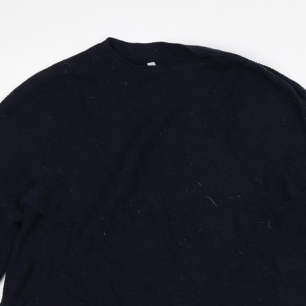 Jigsaw Womens Blue Mock Neck Wool Pullover Jumper Size M