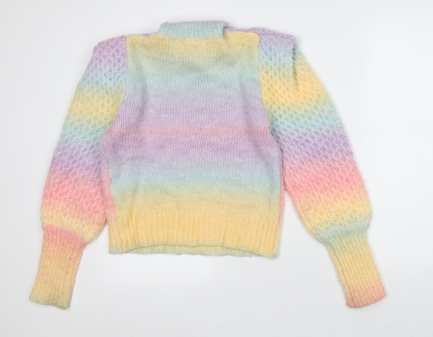 TU Womens Multicoloured Roll Neck Geometric Acrylic Pullover Jumper Size M