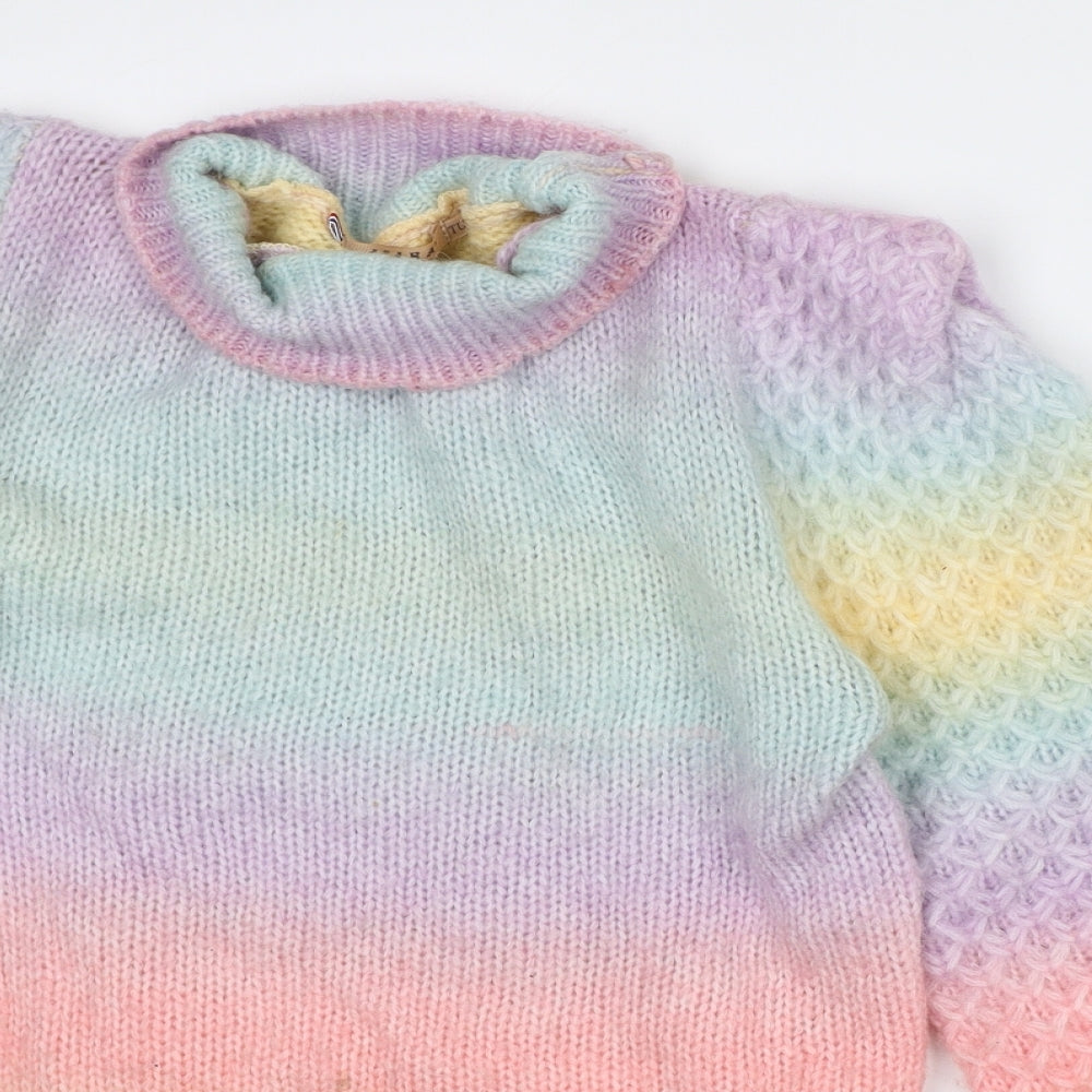 TU Womens Multicoloured Roll Neck Geometric Acrylic Pullover Jumper Size M