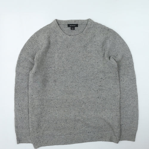 Primark Mens Grey Round Neck Acrylic Pullover Jumper Size M