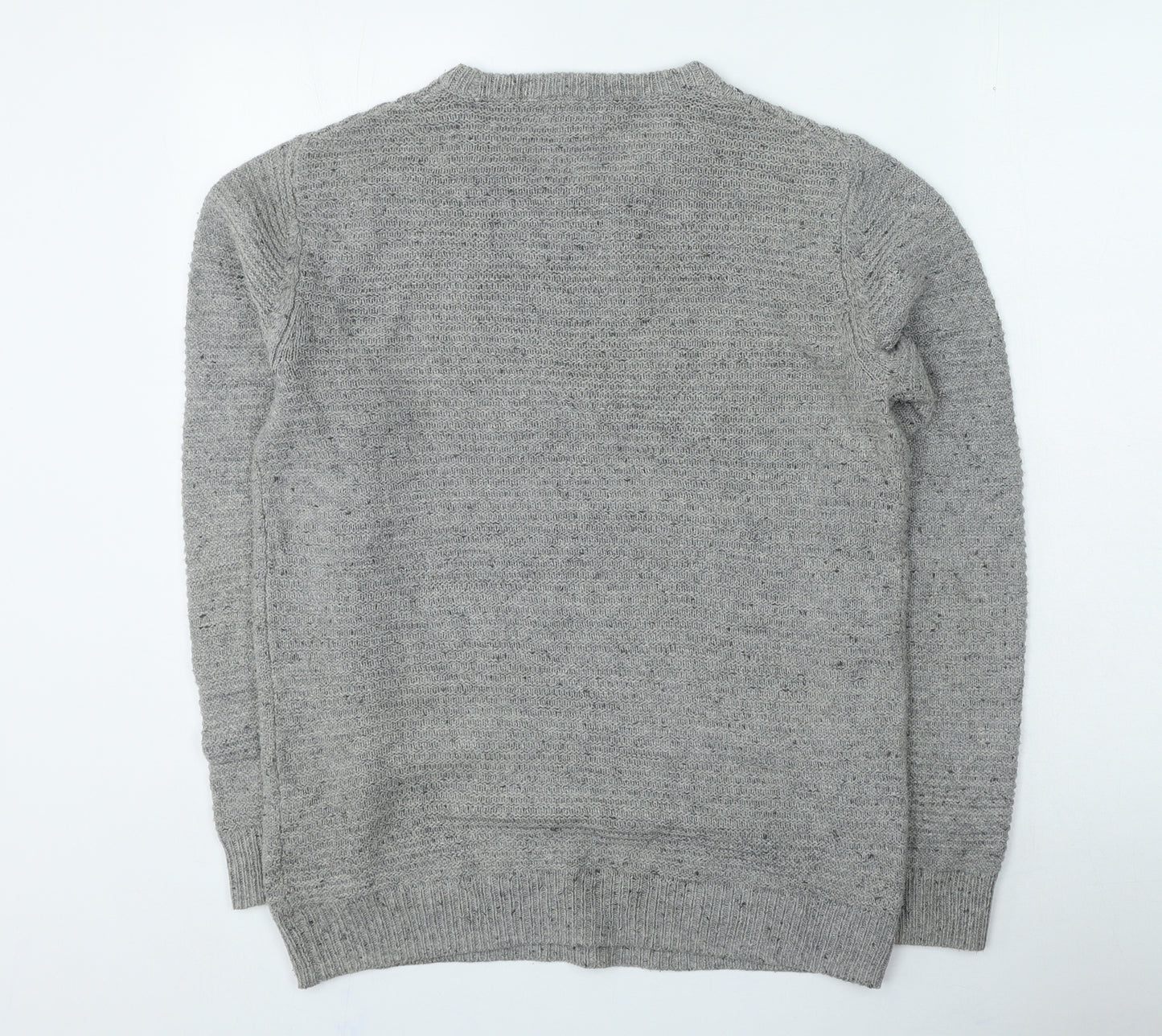 Primark Mens Grey Round Neck Acrylic Pullover Jumper Size M