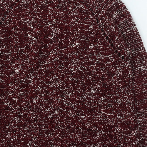 Stradivarius Womens Red Round Neck Acrylic Pullover Jumper Size M