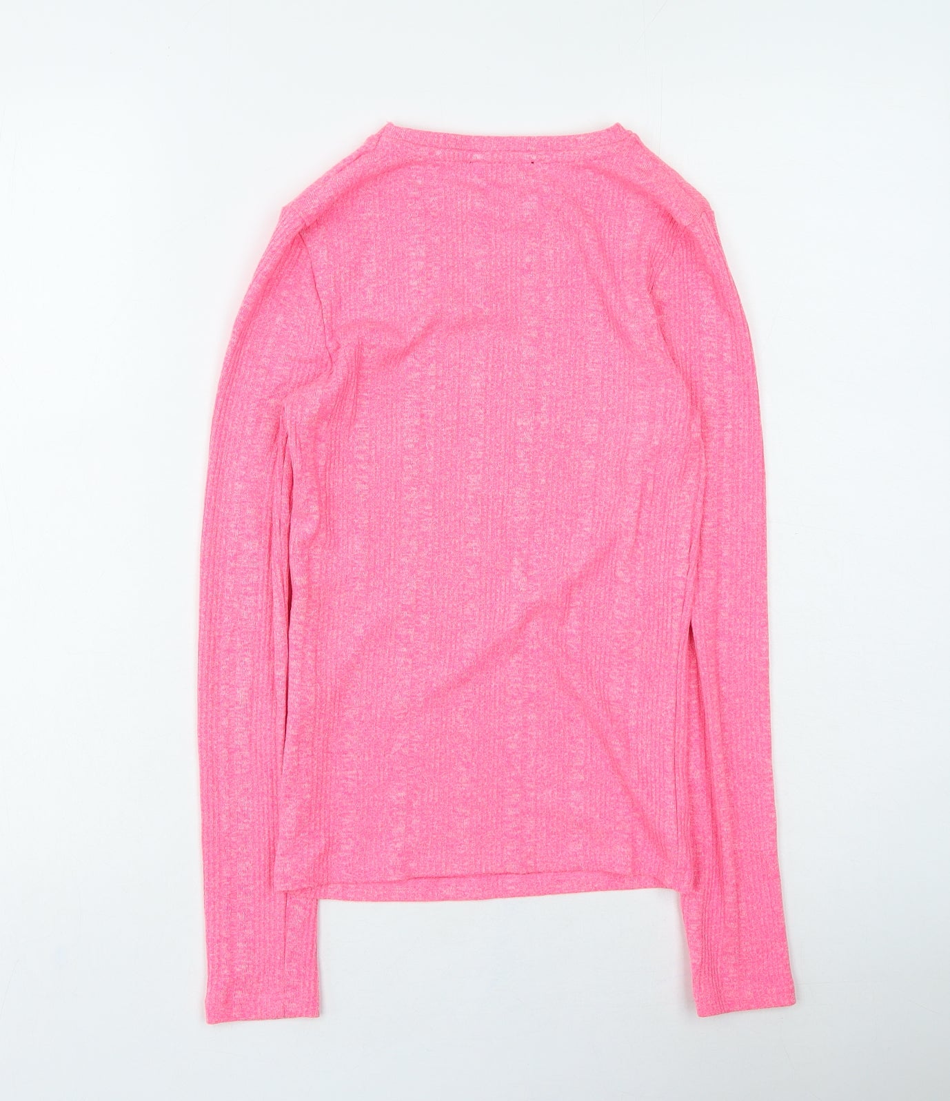 New Look Womens Pink Round Neck Polyester Pullover Jumper Size 8