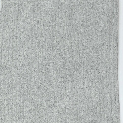Brave Soul Womens Grey Acrylic A-Line Skirt Size M
