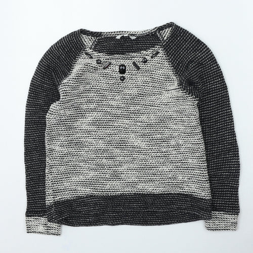 Peacocks Womens Grey Round Neck Cotton Pullover Jumper Size 8
