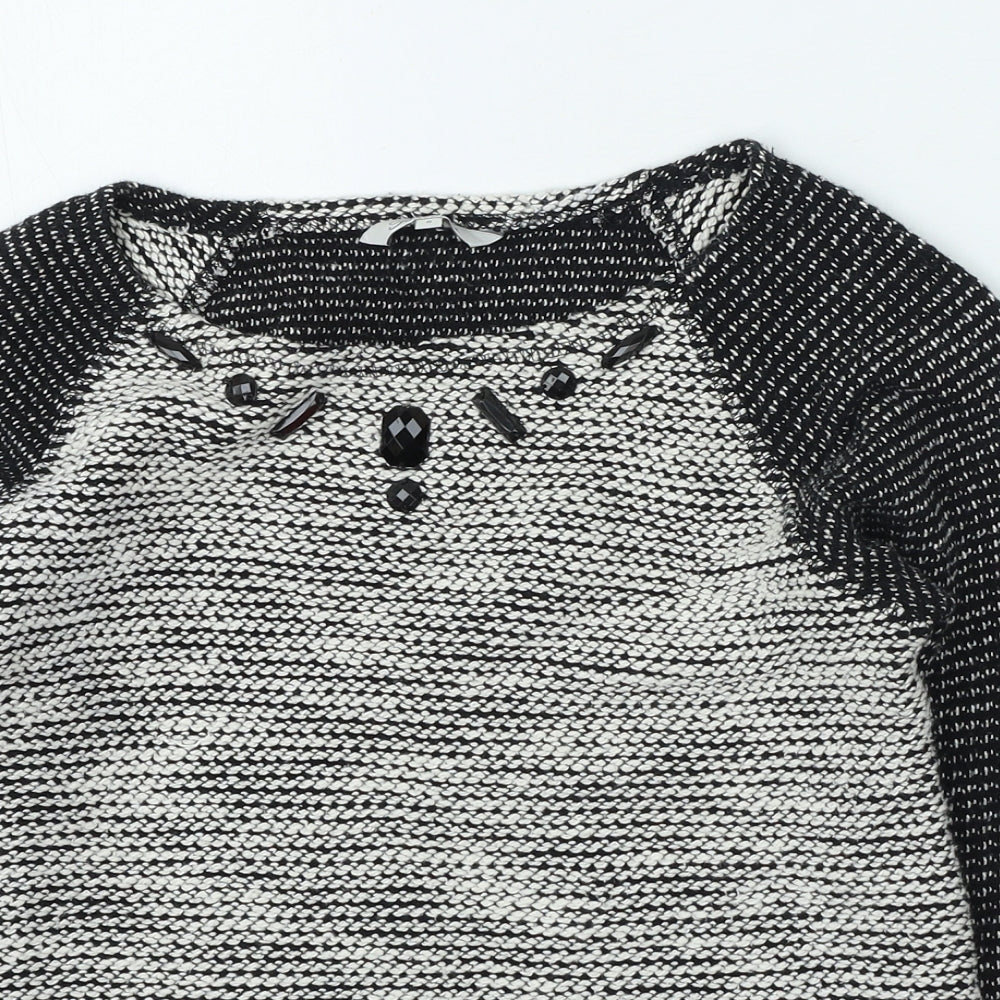 Peacocks Womens Grey Round Neck Cotton Pullover Jumper Size 8