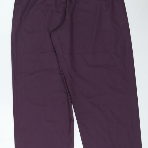 Marks and Spencer Womens Purple Polyester Trousers Size L L30 in Regular