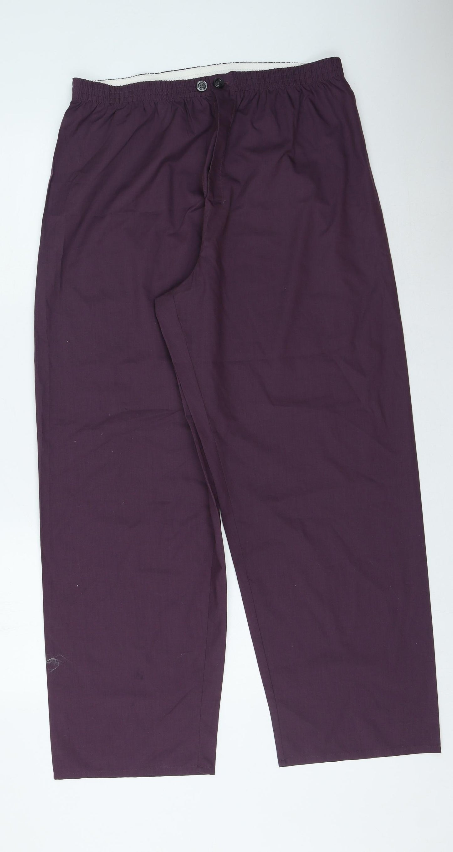 Marks and Spencer Womens Purple Polyester Trousers Size L L30 in Regular