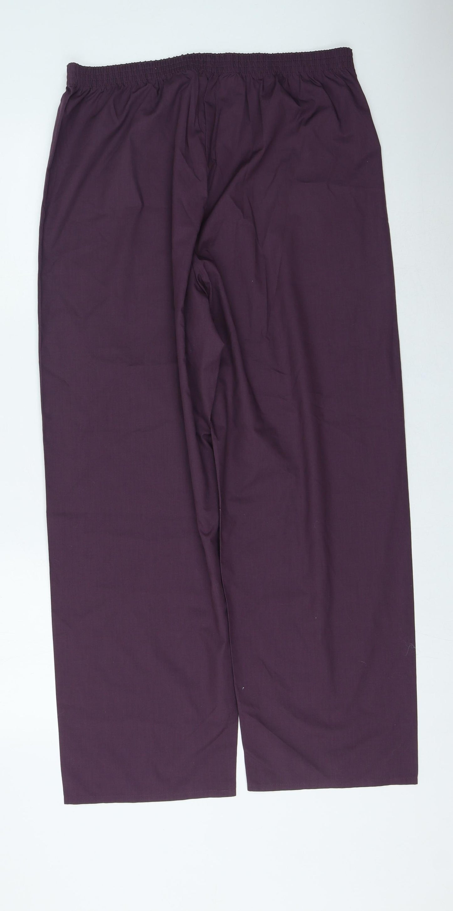 Marks and Spencer Womens Purple Polyester Trousers Size L L30 in Regular