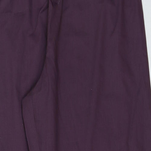 Marks and Spencer Womens Purple Polyester Trousers Size L L30 in Regular