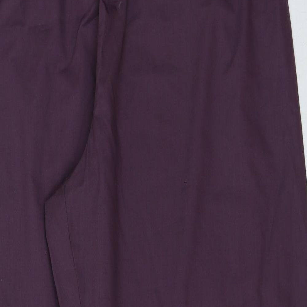 Marks and Spencer Womens Purple Polyester Trousers Size L L30 in Regular