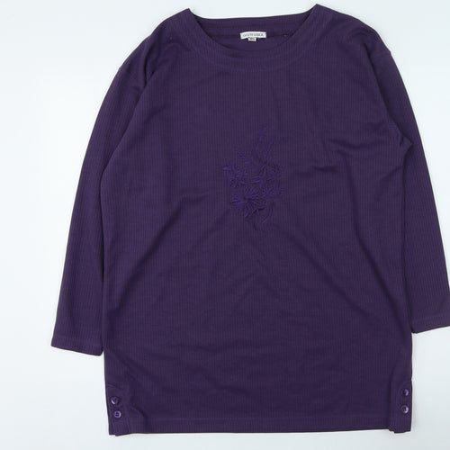 South Lodge Womens Purple Round Neck Polyester Pullover Jumper Size M