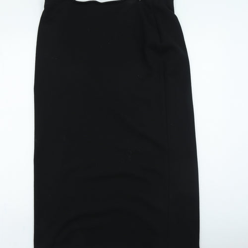 Classic Womens Black Polyester A-Line Skirt Size 32 in
