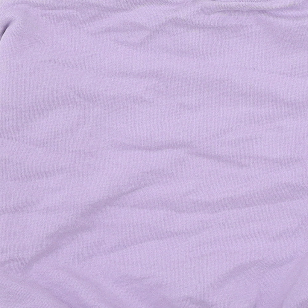 NEXT Girls Purple Cotton Pullover Sweatshirt Size 5-6 Years - Rainbow
