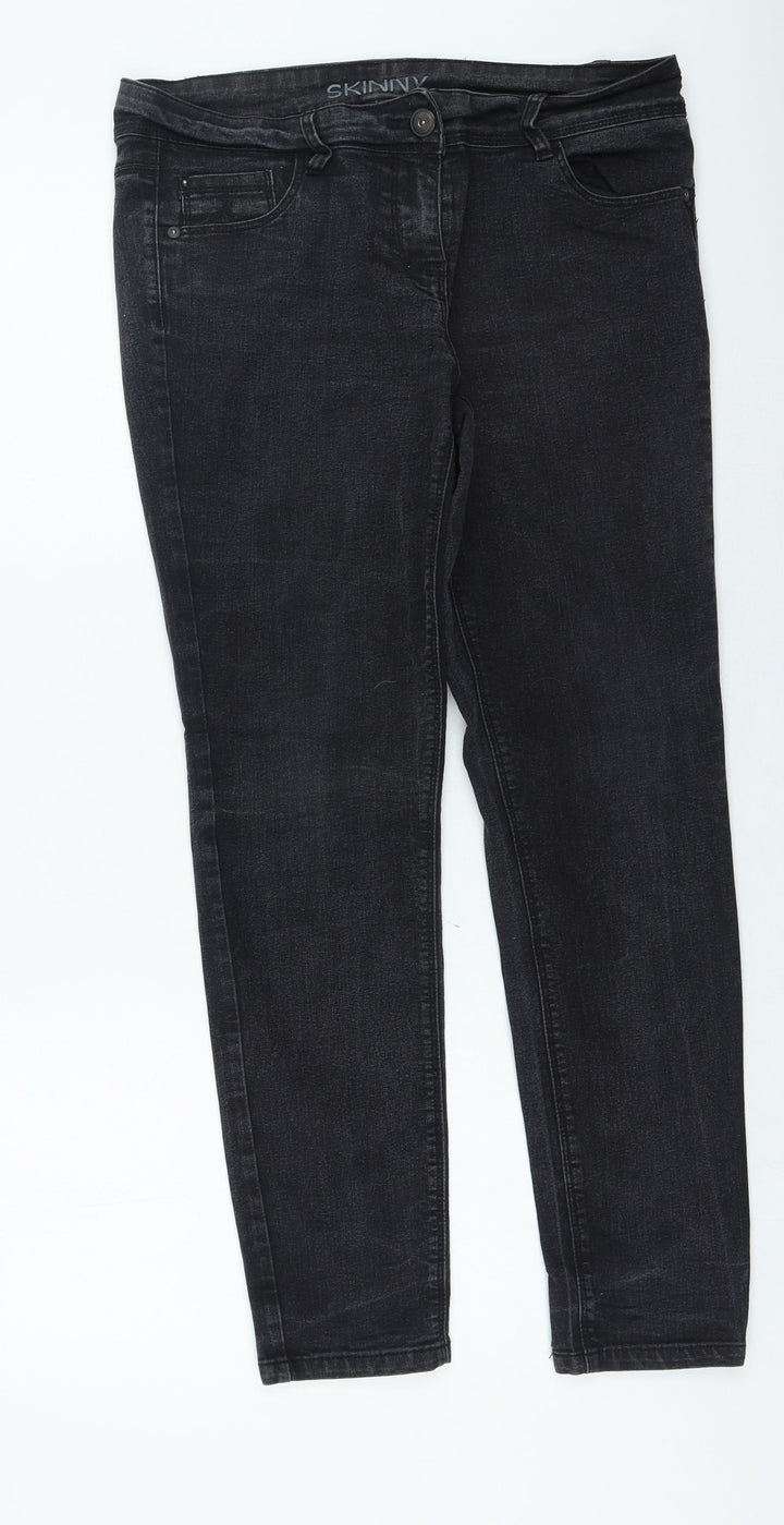 Preworn Womens Black Cotton Skinny Jeans Size 34 in L28 in Regular
