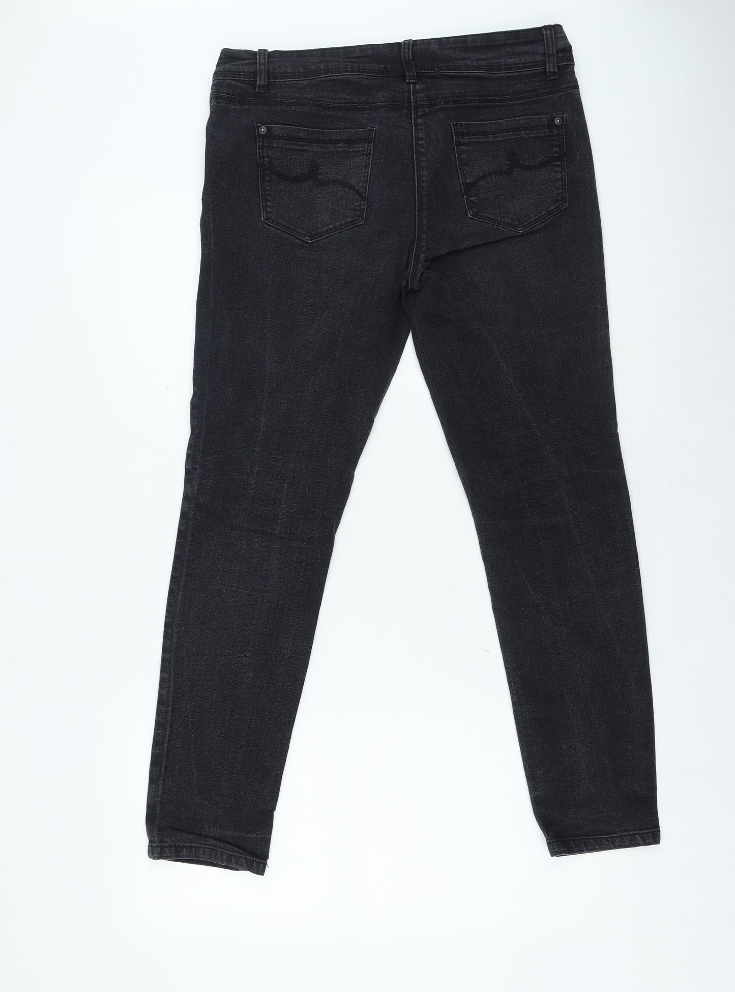 Preworn Womens Black Cotton Skinny Jeans Size 34 in L28 in Regular