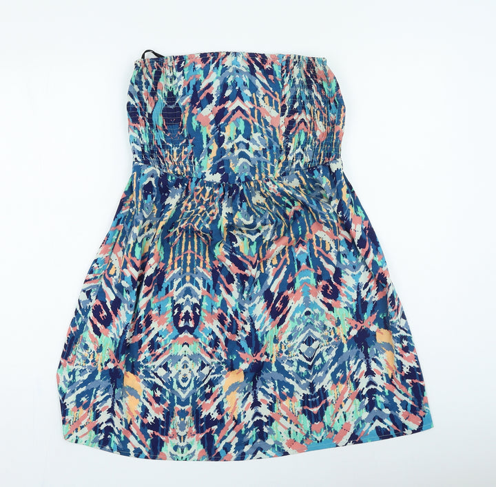 Ocean club Womens Multicoloured Geometric Polyester Flare Skirt Size 10