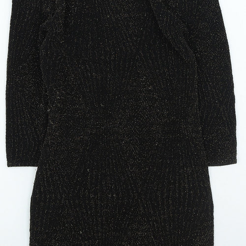 FOREVER 21 Womens Black Nylon Bodycon Size S Round Neck