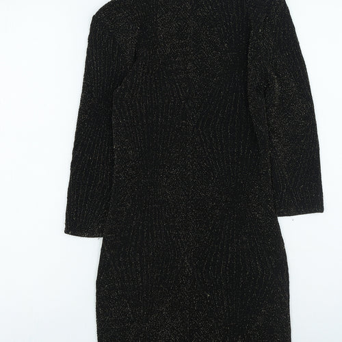 FOREVER 21 Womens Black Nylon Bodycon Size S Round Neck