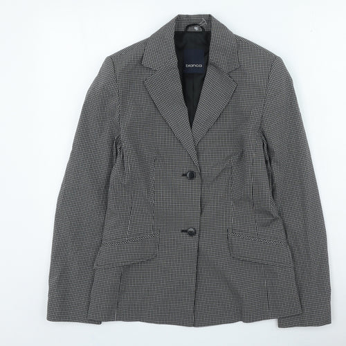 Bianca Womens Black Check Jacket Blazer Size 8 Button