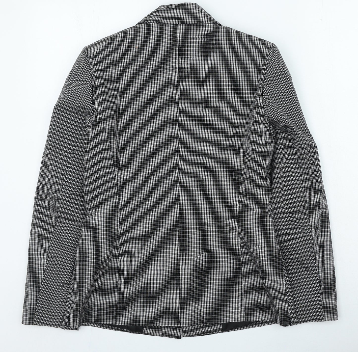 Bianca Womens Black Check Jacket Blazer Size 8 Button