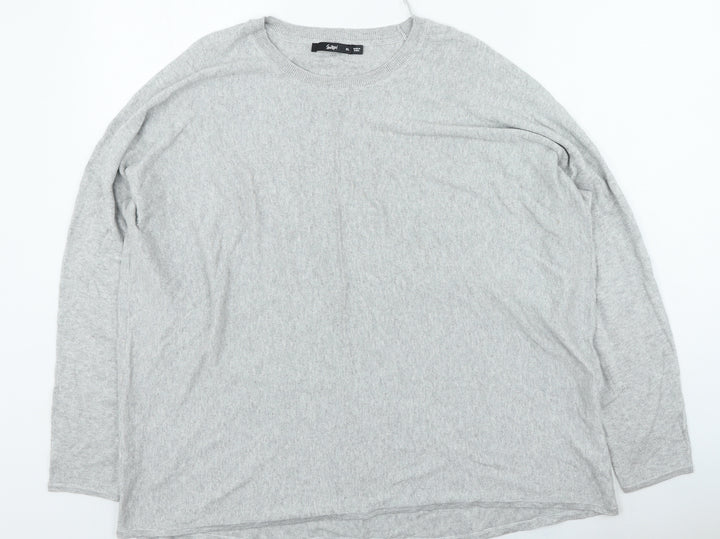 Sportsgirl Womens Grey Round Neck Cotton Pullover Jumper Size XL
