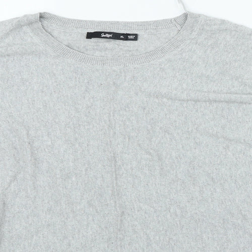 Sportsgirl Womens Grey Round Neck Cotton Pullover Jumper Size XL
