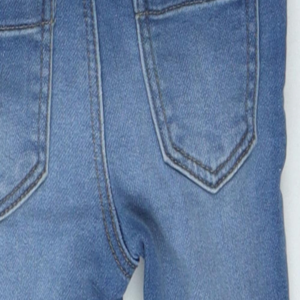 Primark Girls Blue Cotton Jogger Jeans Size 6-9 Months Button