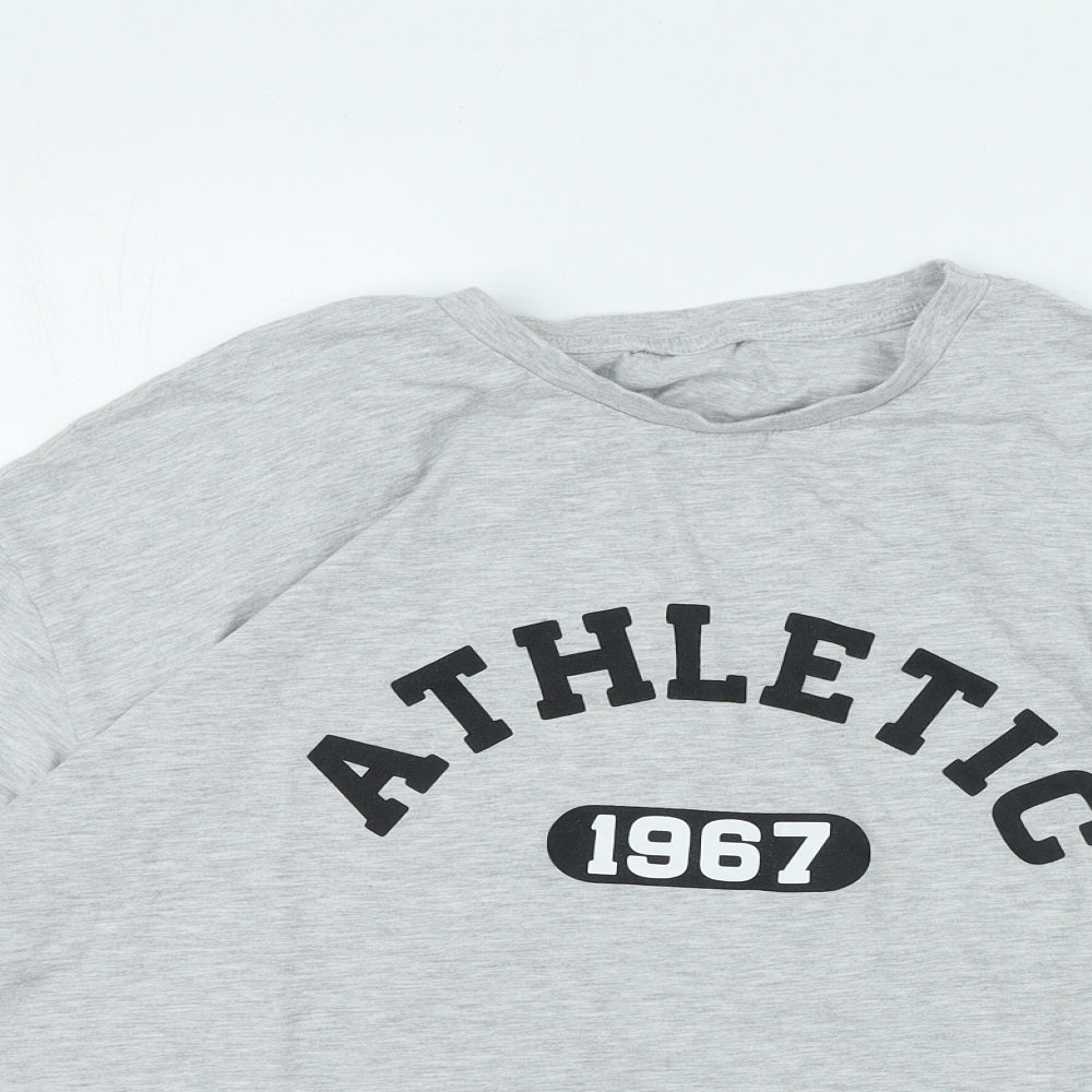 George Womens Grey Cotton Basic T-Shirt Size 12 Round Neck - Athletic 1967