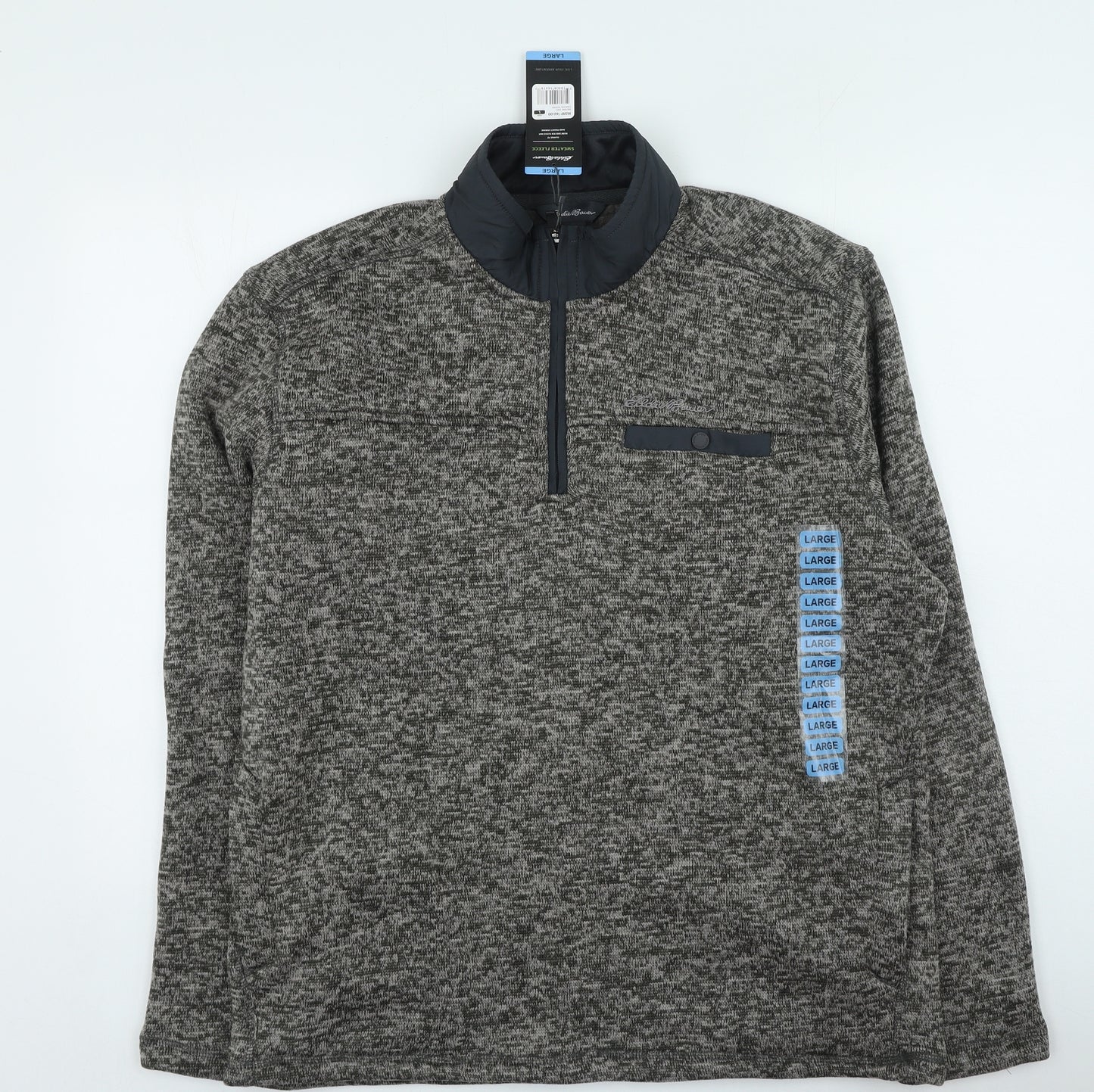 Eddie Bauer Mens Grey High Neck Polyester Pullover Jumper Size L