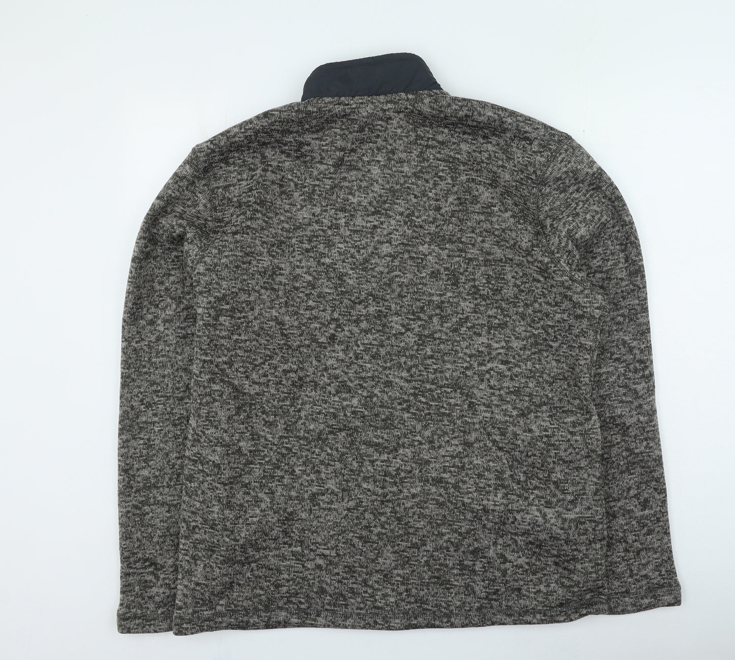 Eddie Bauer Mens Grey High Neck Polyester Pullover Jumper Size L