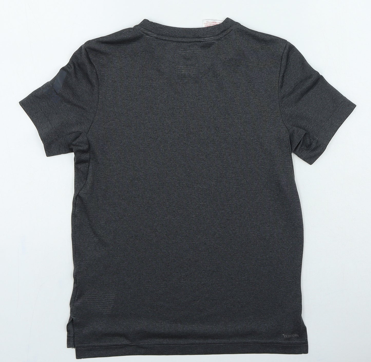 adidas Boys Grey Polyester Basic T-Shirt Size 9-10 Years Round Neck