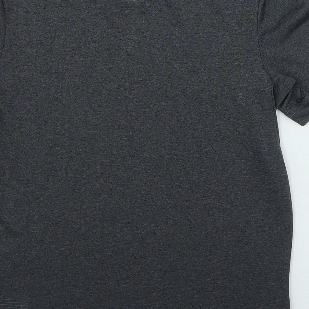 adidas Boys Grey Polyester Basic T-Shirt Size 9-10 Years Round Neck