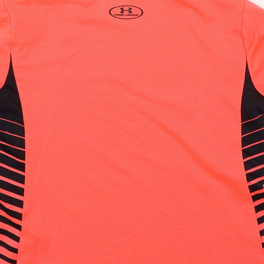 Under armour Boys Orange Polyester Basic Casual Size 14-15 Years Round Neck