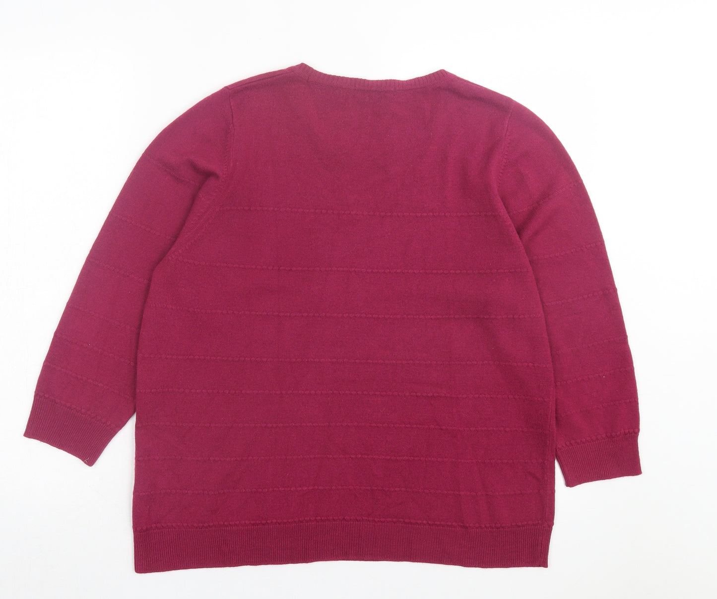 Marks and Spencer Womens Purple Crew Neck Acrylic Pullover Jumper Size 18