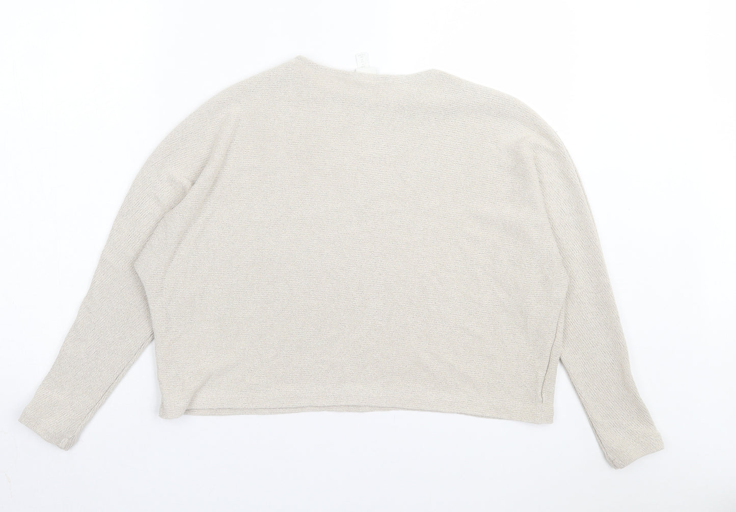 H&M Womens Beige Crew Neck Viscose Pullover Jumper Size M