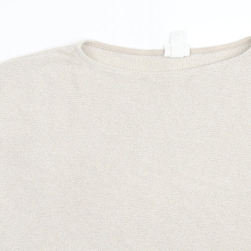 H&M Womens Beige Crew Neck Viscose Pullover Jumper Size M