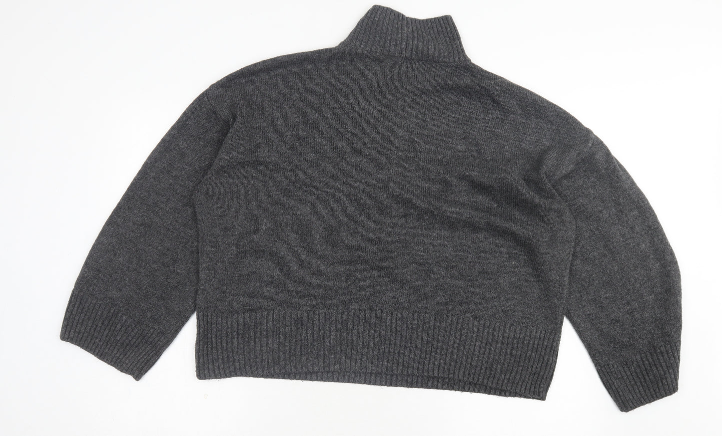 F&F Womens Grey High Neck Acrylic Pullover Jumper Size 18