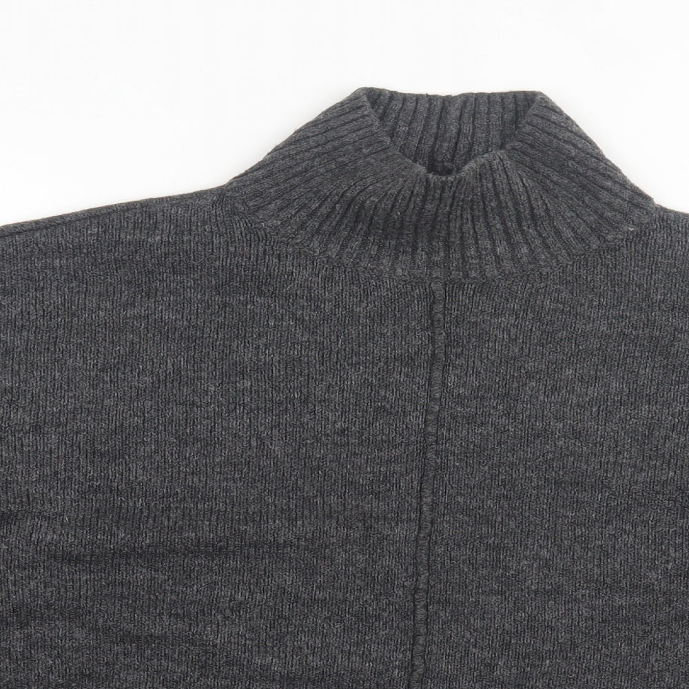 F&F Womens Grey High Neck Acrylic Pullover Jumper Size 18