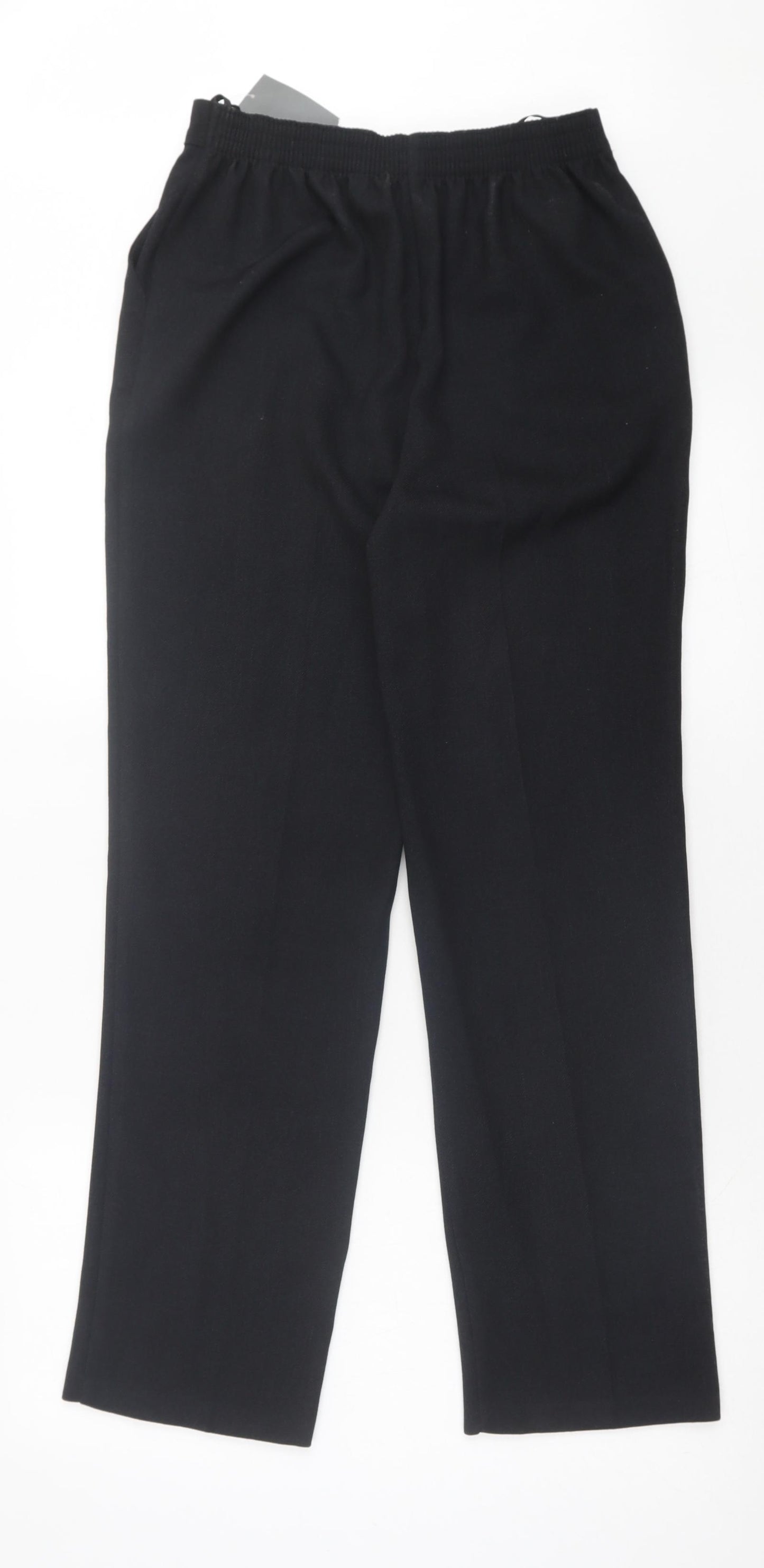 Papaya Womens Black Polyester Trousers Size 8 L29 in Regular