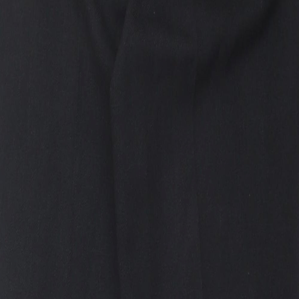 Papaya Womens Black Polyester Trousers Size 8 L29 in Regular