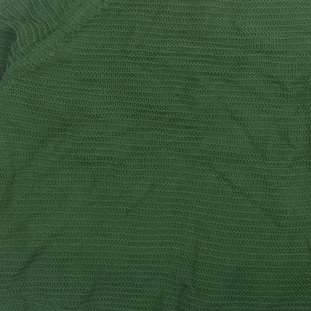 Betty Jackson Black Womens Green Crew Neck Cotton Pullover Jumper Size 12