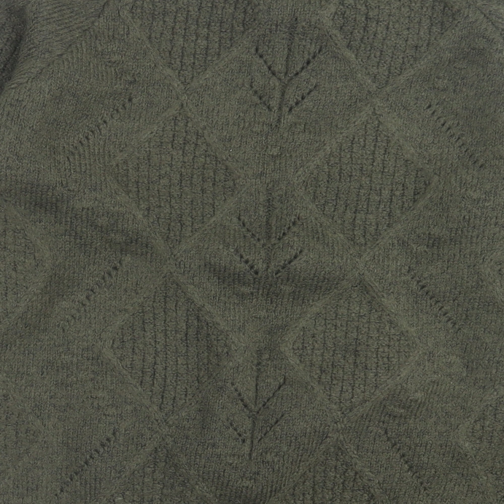 Marks and Spencer Womens Green Crew Neck Acrylic Pullover Jumper Size M