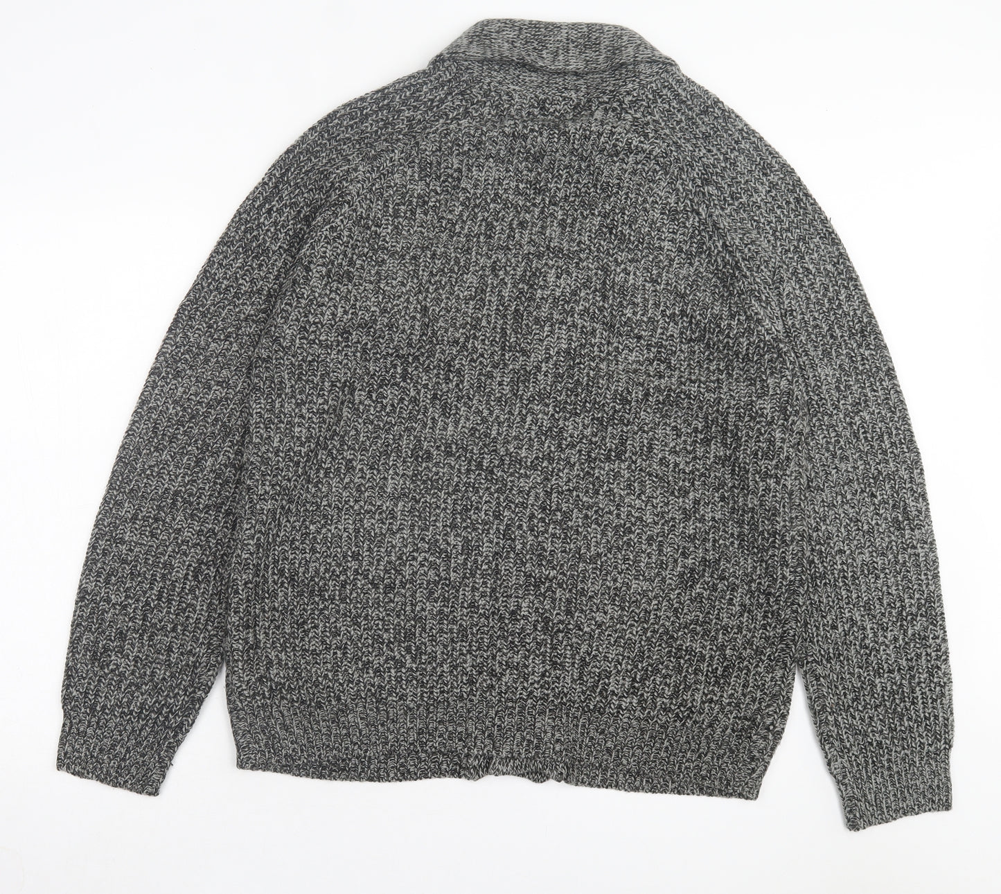 Threadbare Mens Black V-Neck Acrylic Cardigan Jumper Size L