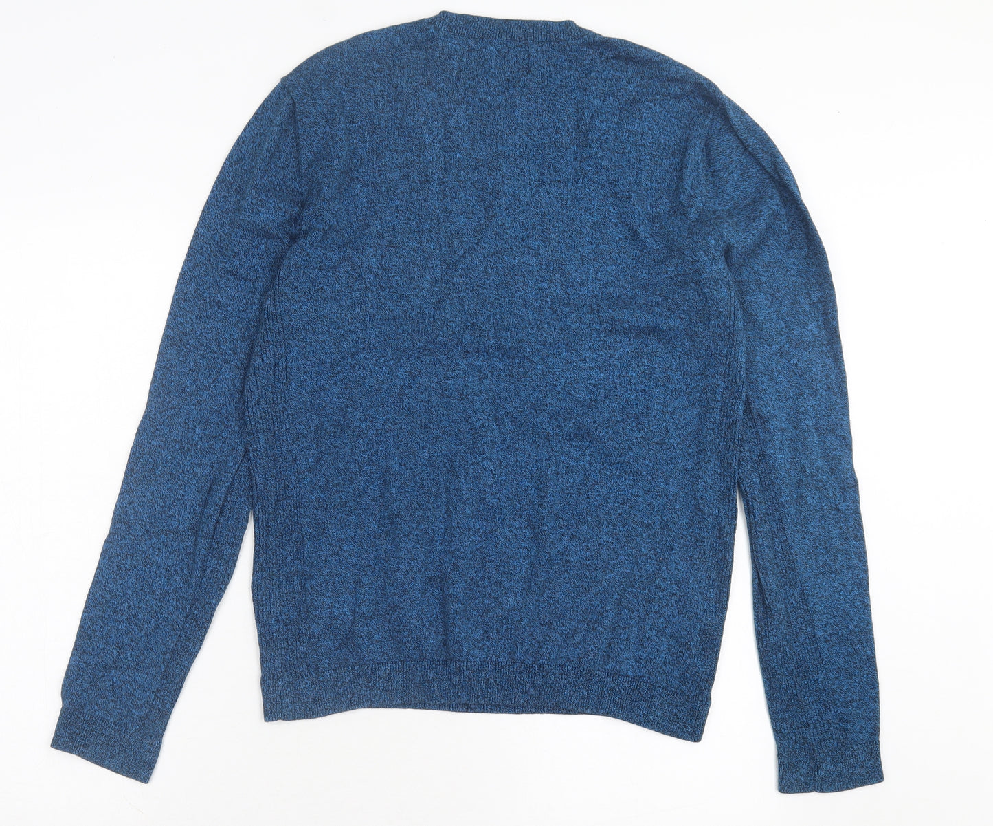 Topman Mens Blue Crew Neck Cotton Pullover Jumper Size L