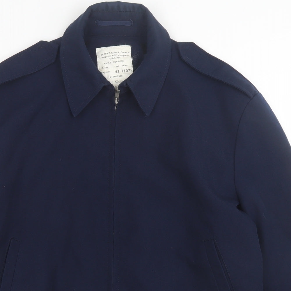Preworn Mens Blue Bomber Jacket Jacket Size L Zip