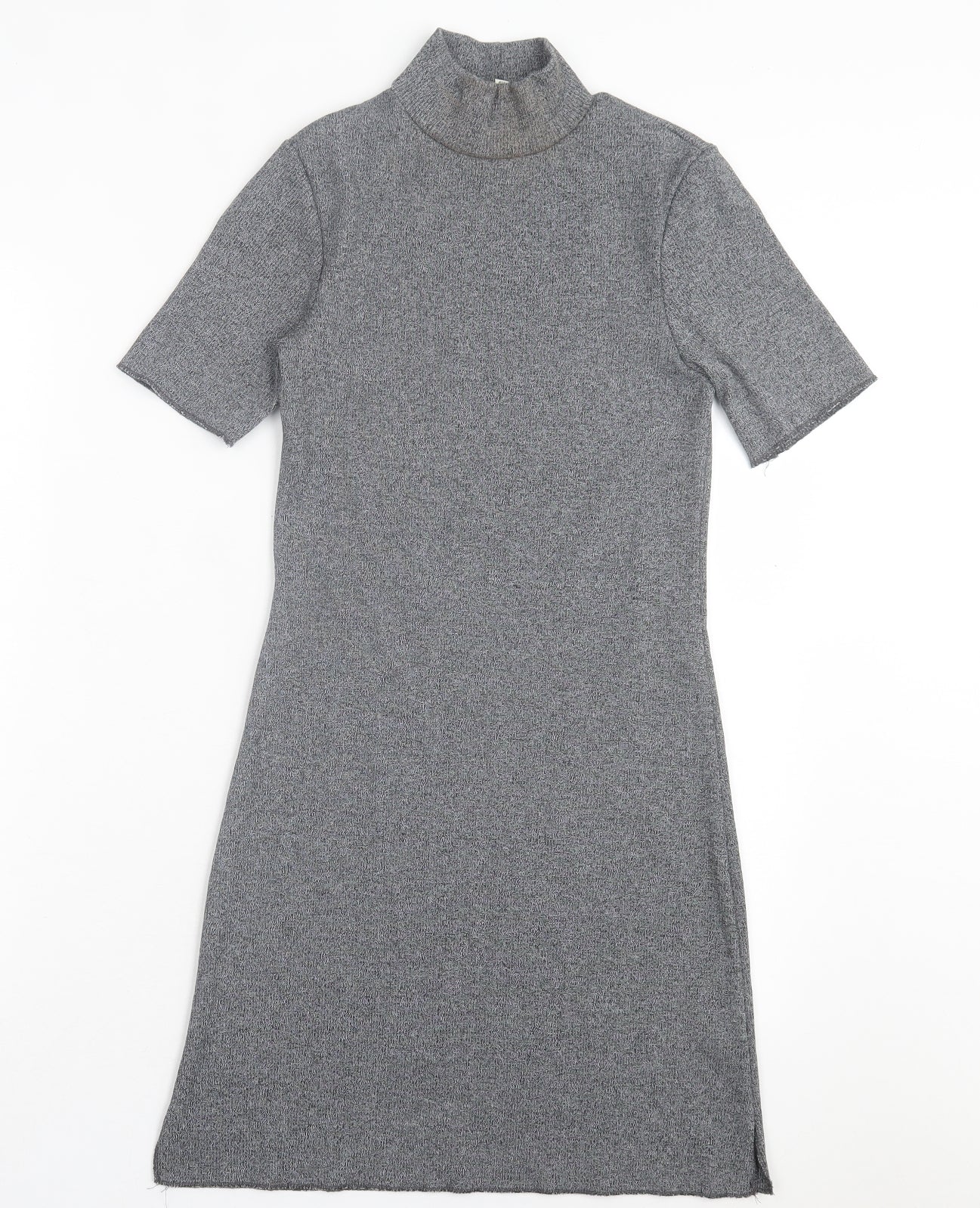 River Island Womens Grey Cotton A-Line Size 10 High Neck Pullover