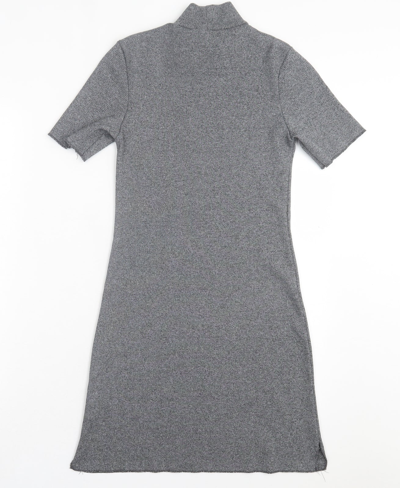 River Island Womens Grey Cotton A-Line Size 10 High Neck Pullover