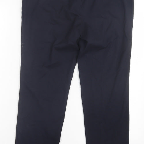 NEXT Womens Blue Polyester Trousers Size 10 L28 in Regular Hook & Eye