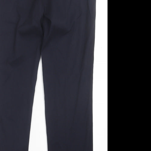 NEXT Womens Blue Polyester Trousers Size 10 L28 in Regular Hook & Eye